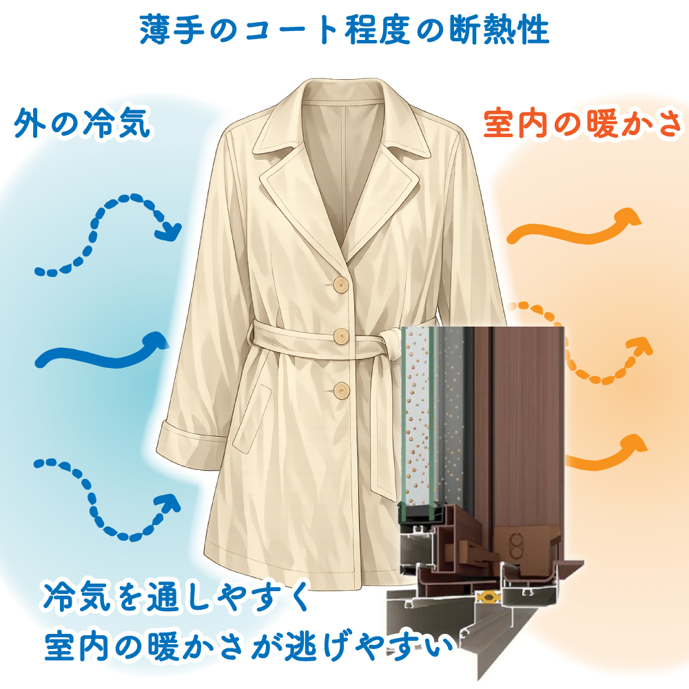 薄手のコート程度の保温性