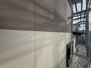 三養基郡D様邸の施工状況：造作工事・外壁工事②