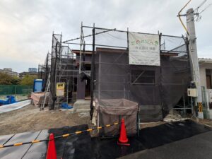 福岡県O様邸の施工状況：土台工事・棟上げ